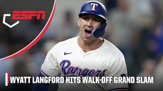 Wyatt Langford hits WALKOFF GRAND SLAM as Rangers beat Yankees  ESPN MLB [upl. by Bel]