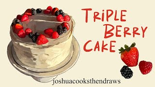 Triple Berry Cake recipe  a shaky attempt at Sweet Lady Janes famous cake [upl. by Hanoy791]