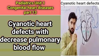 Cyanotic congenital heart diseases  congenital defects with decrease pulmonary blood flow [upl. by Akenahc]