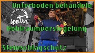 Unterboden behandeln mit Steinschlagschutz und Hohlraumversiegelung  So macht es Bustler Garage [upl. by Nailij805]