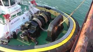 Berge Bureya SMIT tugboats and KRVE boatmen at the Port of Rotterdam [upl. by Hepsibah]