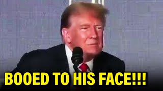 Trump Gets MERCILESSLY BOOED at Speech [upl. by Salim670]