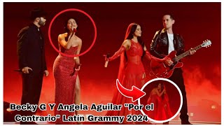 Presentación de Angela Aguilar y BeckyG cantando su Exito quotPor el Contrarioquot en Latín Grammy 2024 [upl. by Charron]