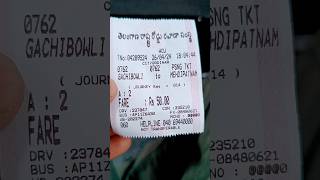 Gachibowli to Mehdipatnam  TSRTC viral bus journey ticket video shorts [upl. by Ellenaj]