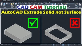 AutoCAD Extrude Solid not Surface [upl. by Aicemed]