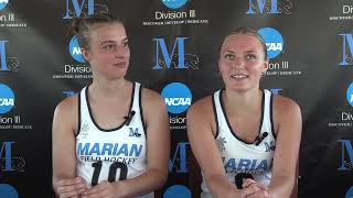 Postgame Marian Field Hockey Defeats Earlham [upl. by Raff]