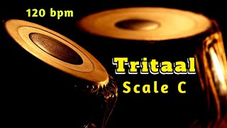 Tabla  Tritaal  120 bpm  Scale C  with Tanpura  Original Sound  HD Quality  Tabla Online [upl. by Ahkihs]