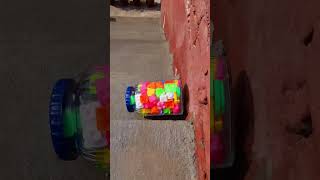 Breaking glass bottles on stairs  Crushing Crunchy and soft things shorts asmr satisfying [upl. by Ahsercal]