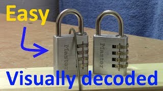 picking 463 FUN Decoding my easiest lock  a Master 4 wheel combination padlock visually opened [upl. by Jamilla]