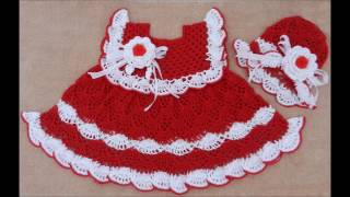 vestidos tejidos a crochet para bebe de 0 3 meses [upl. by Aidekal672]