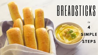 Homemade Breadsticks RecipeHow to make breadsticks in 4 simple steps [upl. by Ellard211]