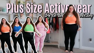 PLUS SIZE ACTIVEWEAR unboxing and try on Buff Bunny Fabletics and KDeer Activewear  April Lauren [upl. by Naawaj]