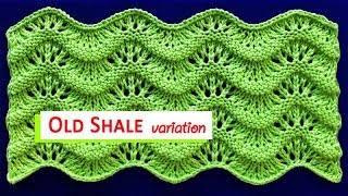 HowToKnit Old Shale Variations  Stitch Pattern 6 [upl. by Anehsak]