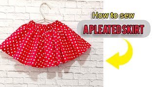 🌈How to sew a pleated skirt for beginners very easy [upl. by Elocan]