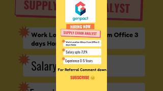 Genpact Hiring for Supply Chain Analyst  Genpact Hiring for 2024 batch shorts trending viral [upl. by Jaddan263]