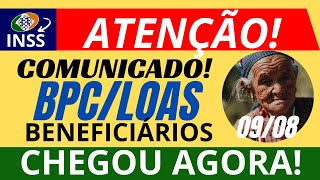 ATENÇÃO COMUNICADO BPC LOAS BENEFICIÁRIOS CHEGOU AGORA CONFIRA [upl. by Lleneg]