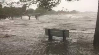 Hurricane Matthew river storm surge strikes Douglas Park in Indialantic [upl. by Reinhardt]