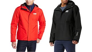 Helly Hansen Mens Seven J Waterproof Windproof and Breathable Rain Jacket with Hood Review 2022 [upl. by Ayal]