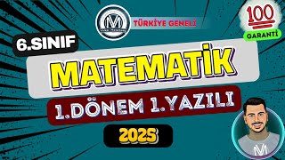 Türkiye Geneli 6Sınıf Matematik 1Dönem 1Yazılıya Hazırlık 📝2025 [upl. by Aicnetroh]