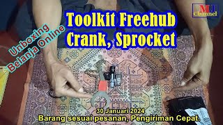 Tools Kit kunci untuk buka sprocket bottom bracket dan Crankset Sepeda Unboxing Belanja Online [upl. by Aholla88]