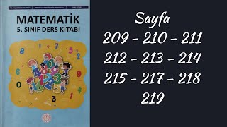 5SINIF MATEMATİK DERS KİTABISAYFA 209  210211212213214217218219 [upl. by Nnylsaj190]