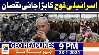 Geo News Headlines 9 PM  𝐈𝐬𝐫𝐚𝐞𝐥𝐏𝐚𝐥𝐞𝐬𝐭𝐢𝐧𝐞 𝐜𝐨𝐧𝐟𝐥𝐢𝐜𝐭 𝐥𝐚𝐭𝐞𝐬𝐭 𝐔𝐩𝐝𝐚𝐭𝐞𝐬  23 January 2024 [upl. by Huskamp]