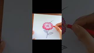 Visit my channel for full flower drawing tutorial❤️❤️❤️drawing art easydrawing flowerart [upl. by Willis365]