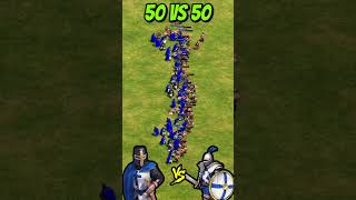 50 Elite Teutonic Knights vs 50 Condottieri AoE2 Shorts ageofempires gaming [upl. by Rives977]