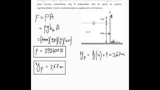 Akışkanlar mekaniği Hidrostatik soru  2 [upl. by Oramlub756]