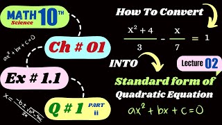 Lec 2 math10 Ex 11 Q1  math 10th class chapter 1  pure quadratic equation math 10 [upl. by Dilahk]