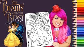 Coloring Belle Beauty and the Beast Coloring Book Page Colored Pencil Prismacolor  KiMMi THE CLOWN [upl. by Eadith]