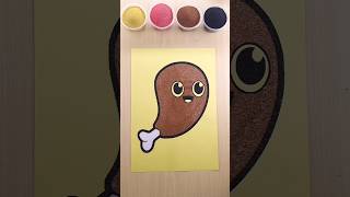 Sand painting meat art sandart shorts kidscoloring [upl. by Dody91]