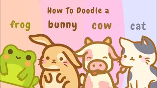 How To Doodle Cute Animals ❥ Doodling your requests [upl. by Retep]