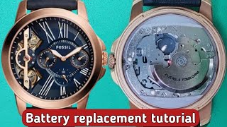 How to change the battery FOSSIL ME1162 automatic twist watch [upl. by Tonie267]