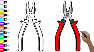 HOW TO DRAW PLIERS  EASY DRAWING TOOLS STEP BY STEP [upl. by Verbenia]