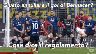 Moviola InterMilan il gol di Bennacer è da annullare Cosa dice il regolamento Lanalisi [upl. by Biles]