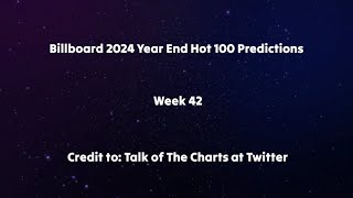 Billboard Year End 2024 Projections Week 42 [upl. by Alphonsine769]