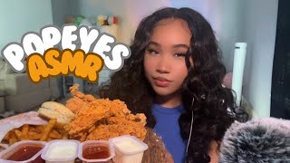 ASMR Popeyes Mukbang🍗CRUNCHY Eating Sounds [upl. by Perdita918]