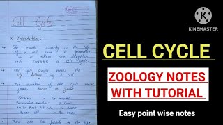 CELL CYCLEZoology notes BSC 1st year zoology vbu skmu bhu mjpru [upl. by Cristal]