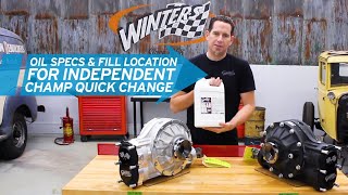 Oil specs amp fill location Champ Independent rear  Winters Quick Change Tech [upl. by Knudson]