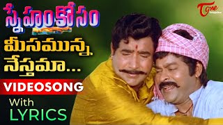 Meesamunna Nesthama Song Lyrics  Sneham Kosam Movie Songs  Chiranjeevi Vijaykumar TeluguOneMusic [upl. by Hewet]