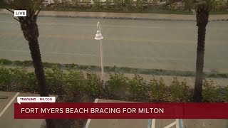 Fort Myers Beach flooding as Hurricane Milton approaches [upl. by Mersey]