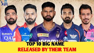 TOP 10 Big Name Released By Their Team  IPL 2025  Cric18 [upl. by Tybi814]