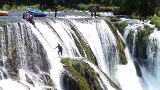 Skok sa Štrbačkog buka Waterfall jumping Strbacki buk [upl. by Ielhsa]