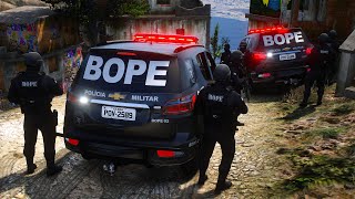 TROCA DE T1ROS  CONFRONTO NA FAVELA  BOPE 💀 PMCE GTA 5 POLICIAL [upl. by Mannes792]