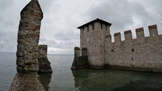 Exploring  Italy castle tour Castello Scaligero di Sirmione on Lake Garda 4K [upl. by Galliett135]