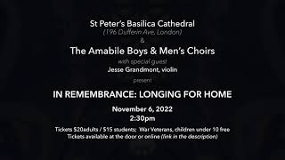 Amabile Boys and Mens Choirs  In Remembrance Longing For Home [upl. by Bohner]