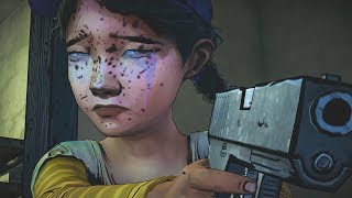 Clementine Shoots Lee  The Walking Dead Game Remastered Ending Scene [upl. by Rolland981]