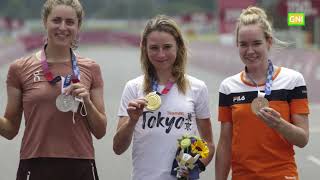 Annemiek van Vleuten won her first Olympic title in Road Cycling Womens individual time trial [upl. by Fillian746]