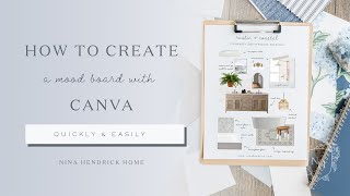 How to Create a Mood Board with Canva  How to Make a Room Makeover Design Board for Free [upl. by Essy]